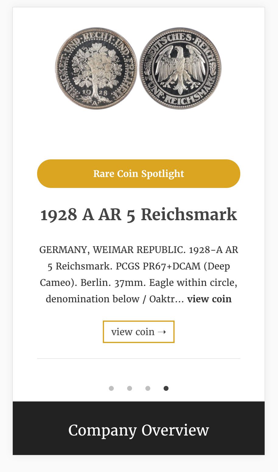 Hard Asset Management Mobile Homepage Showcase