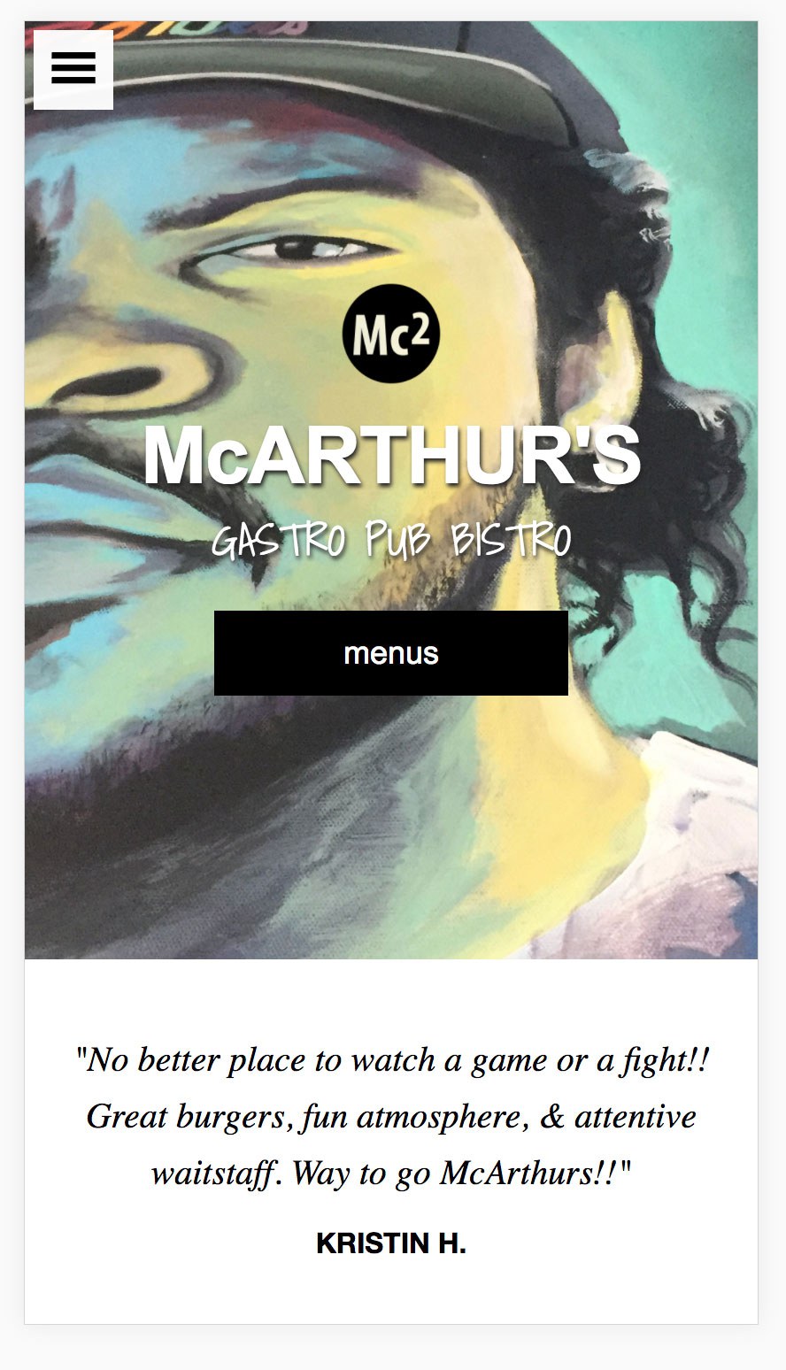 McArthur's Mobile Homepage