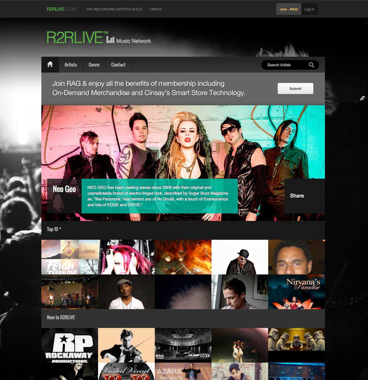 R2RLIVE Music Network Site